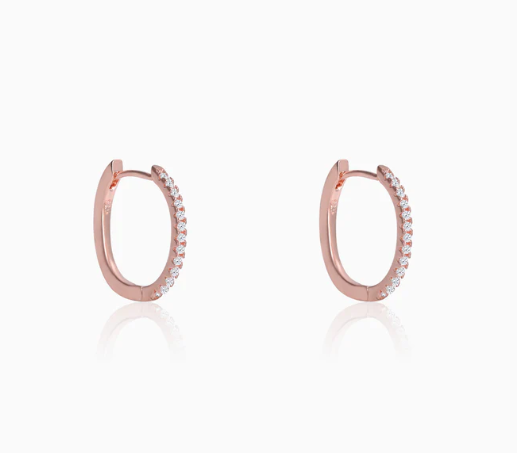 Rose Gold Shining Hoop Earrings