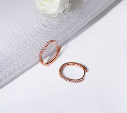 Rose Gold Shining Hoop Earrings