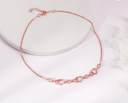 Rose Gold Heart Anklet