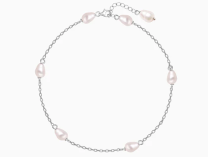 Silver Iridescent Pearl Bracelet