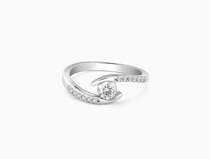 Silver Solitaire Grace Ring