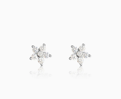 Silver Floral earrings